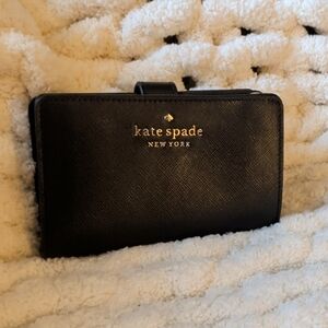 Kate Spade Black Card Holder with Gold Accents